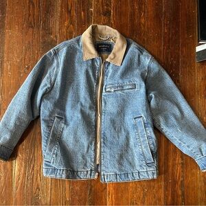 Abercrombie & Fitch Cropped Zip Denim Workwear Jacket